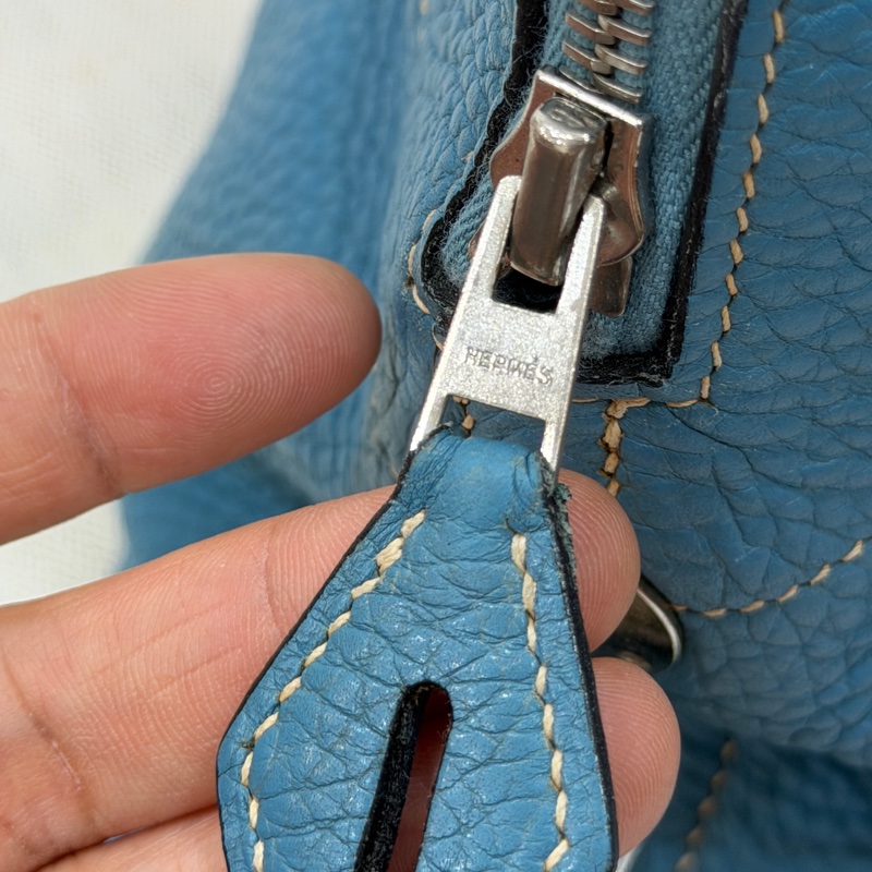 hermes 愛馬仕 bolide 35 松石藍 牛仔藍 保齡包 手提包 肩背包 側背包 斜背包-54