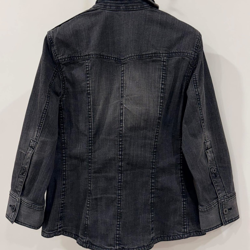 BURBERRY 倫敦 復古刷白彈性牛仔外套-2