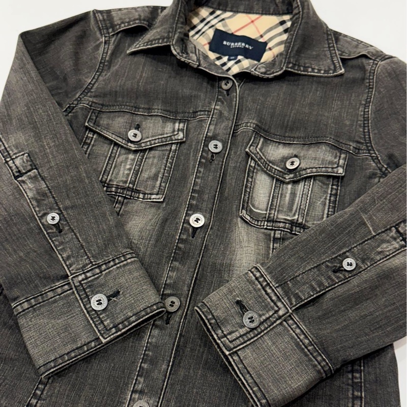 BURBERRY 倫敦 復古刷白彈性牛仔外套-5