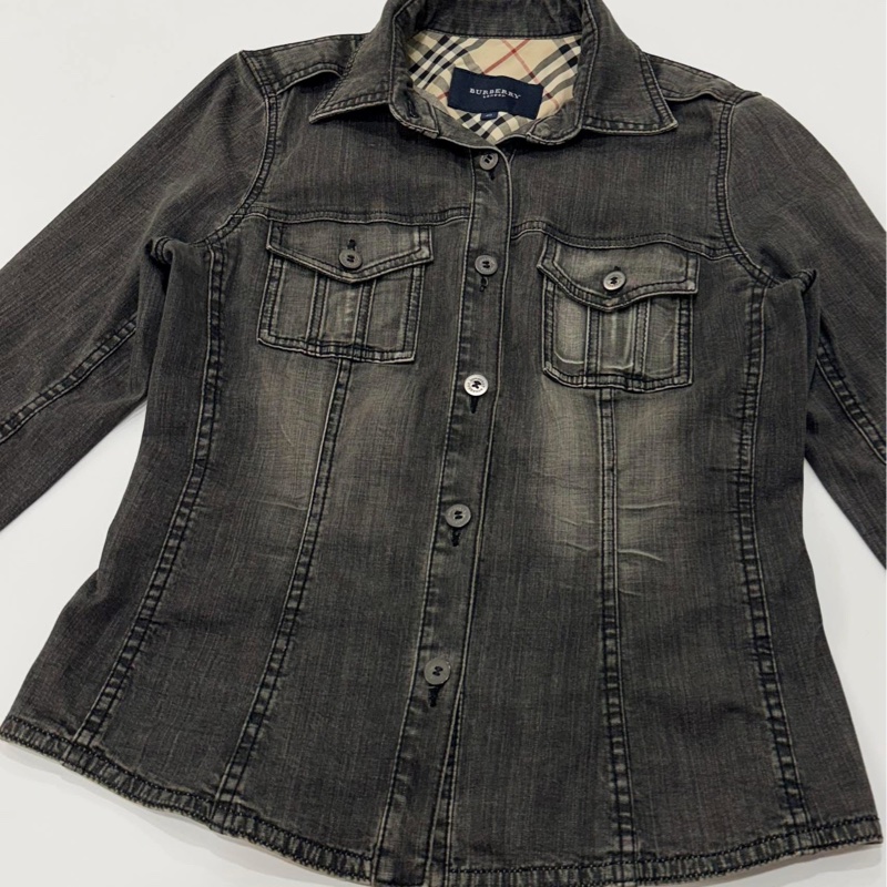 BURBERRY 倫敦 復古刷白彈性牛仔外套-6