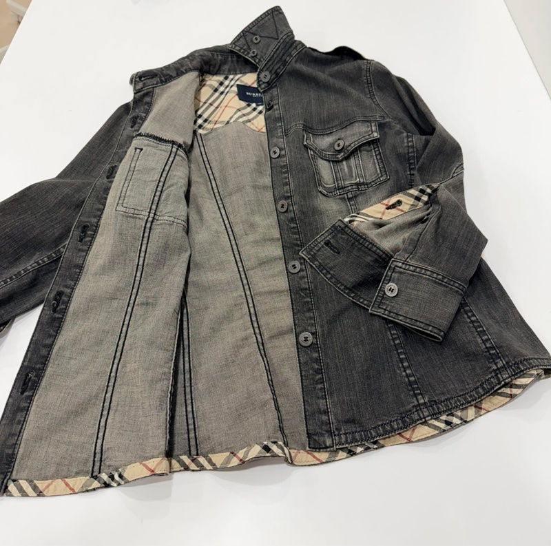 BURBERRY 倫敦 復古刷白彈性牛仔外套-7