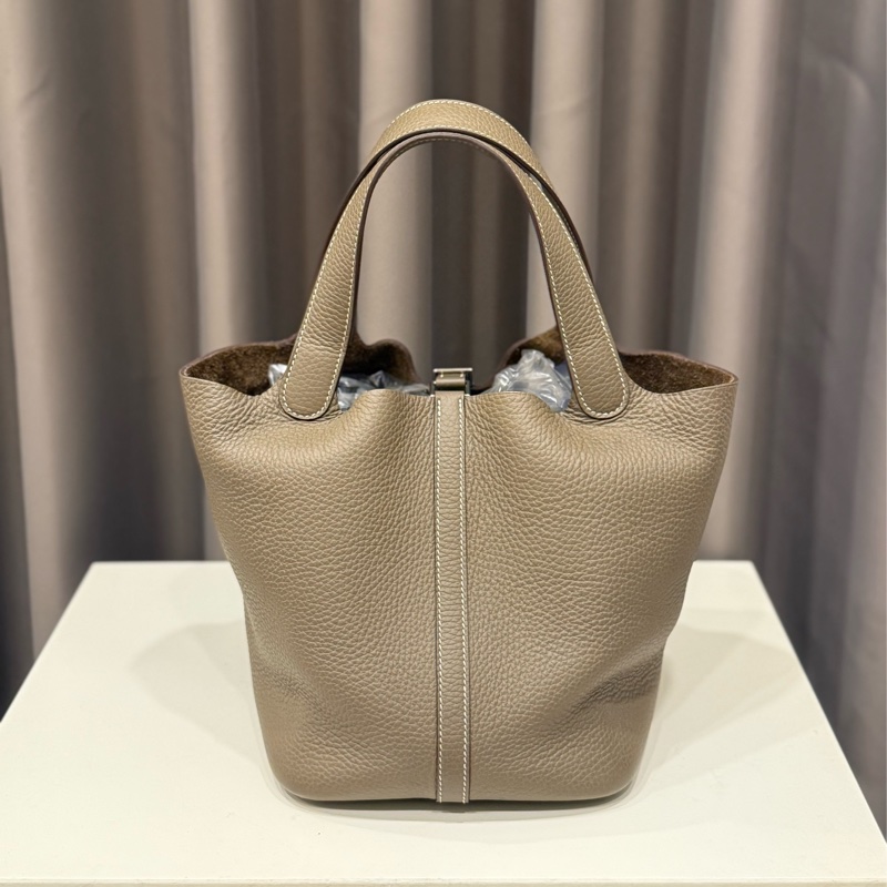 （超級美包🥂）HERMES 愛馬仕 大象灰Picotin 22 MM 菜籃子 W刻 銀扣-1