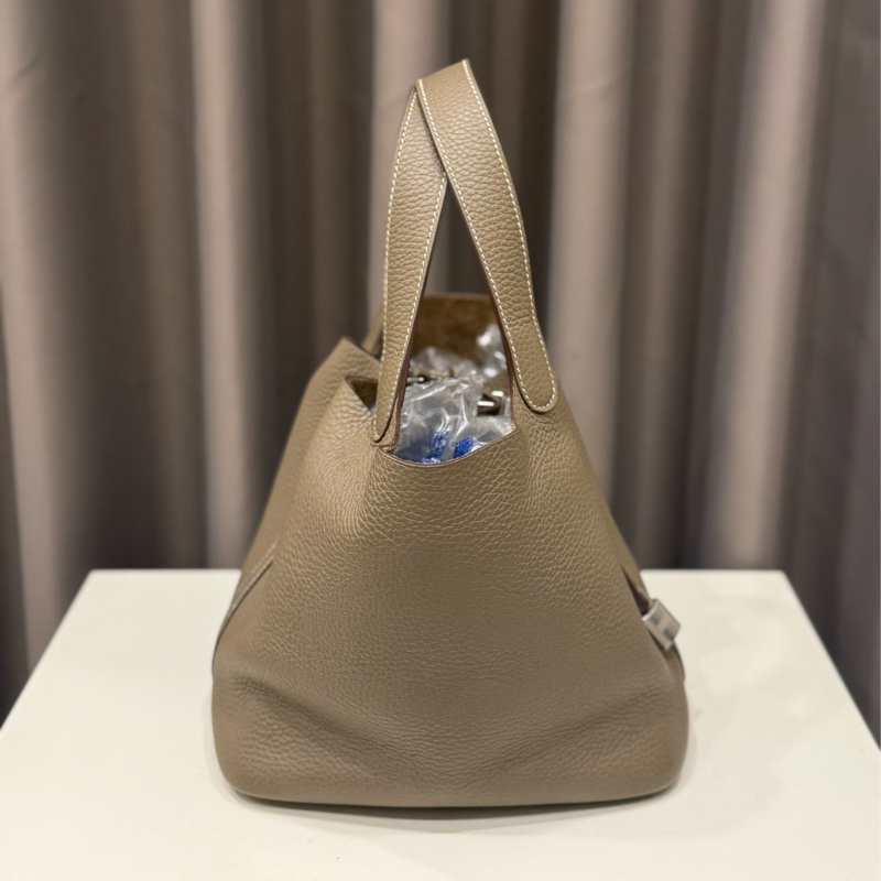 （超級美包🥂）HERMES 愛馬仕 大象灰Picotin 22 MM 菜籃子 W刻 銀扣-2