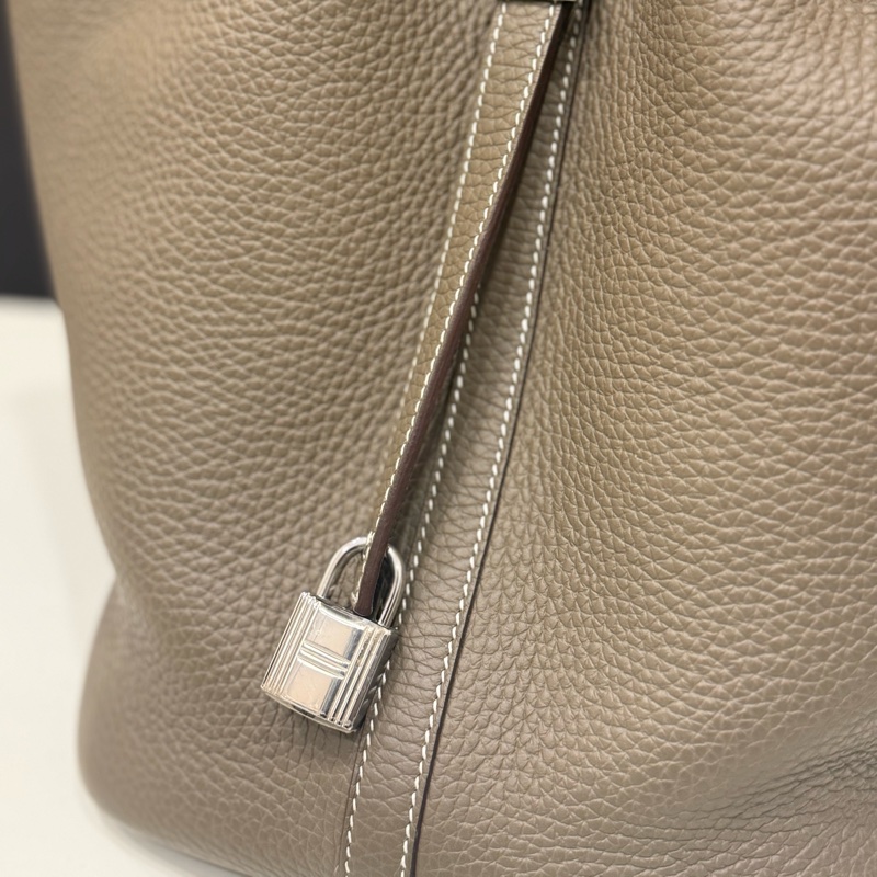 （超級美包🥂）HERMES 愛馬仕 大象灰Picotin 22 MM 菜籃子 W刻 銀扣-3