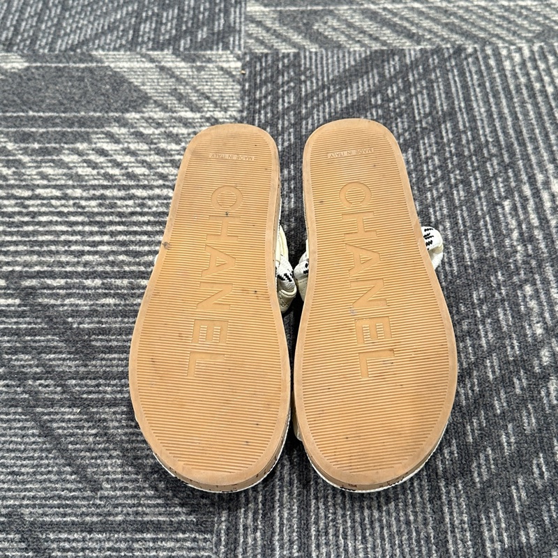 Chanel香奈兒綁帶編織涼鞋 36碼  🈚附件-5