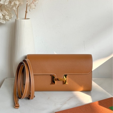 Hermes 愛馬仕 康康To Go 金棕 金扣 Epsom皮 