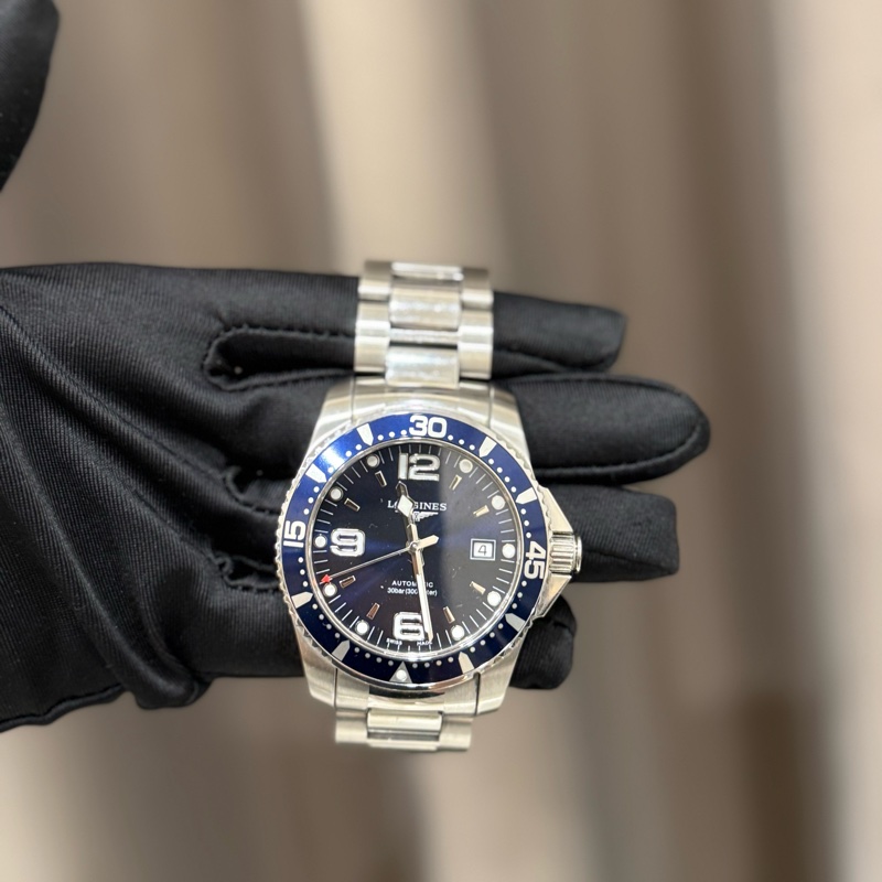 (經典美錶）Longines浪琴 HydroConquest深海征服者 潛水機械錶 藍x銀/44mm-0