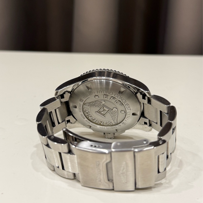 (經典美錶）Longines浪琴 HydroConquest深海征服者 潛水機械錶 藍x銀/44mm-4