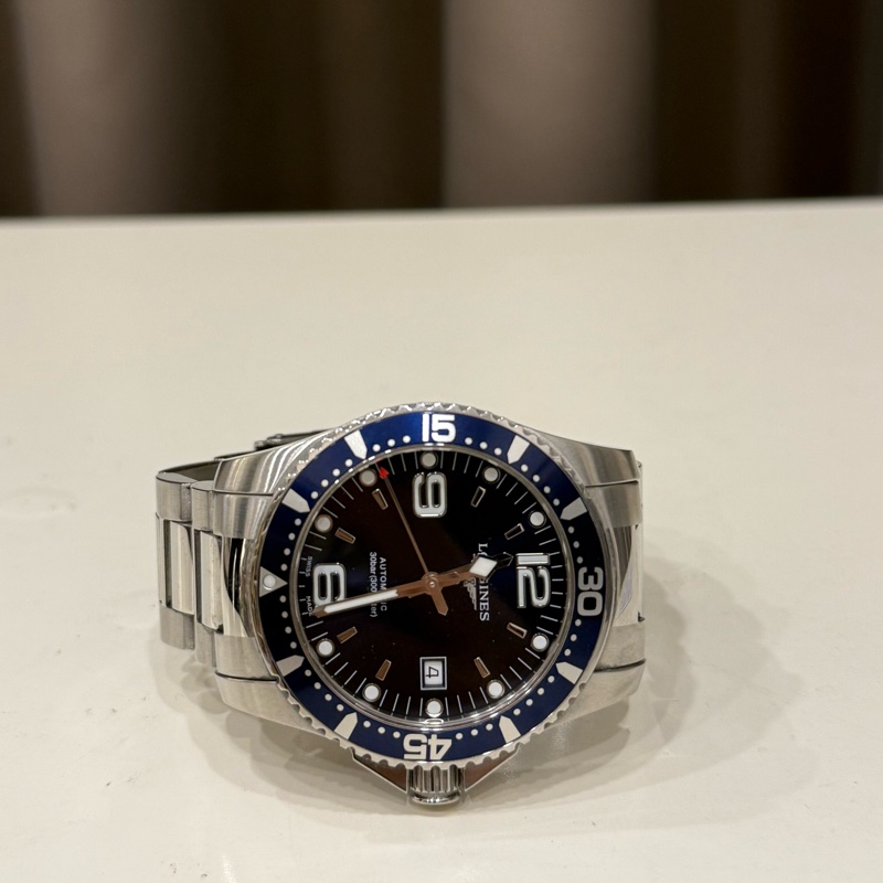 (經典美錶）Longines浪琴 HydroConquest深海征服者 潛水機械錶 藍x銀/44mm-5