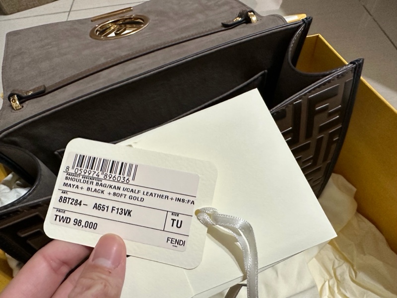 Fendi 咖啡色牛皮Kan I F Zucca中號手提兩用肩背包-2