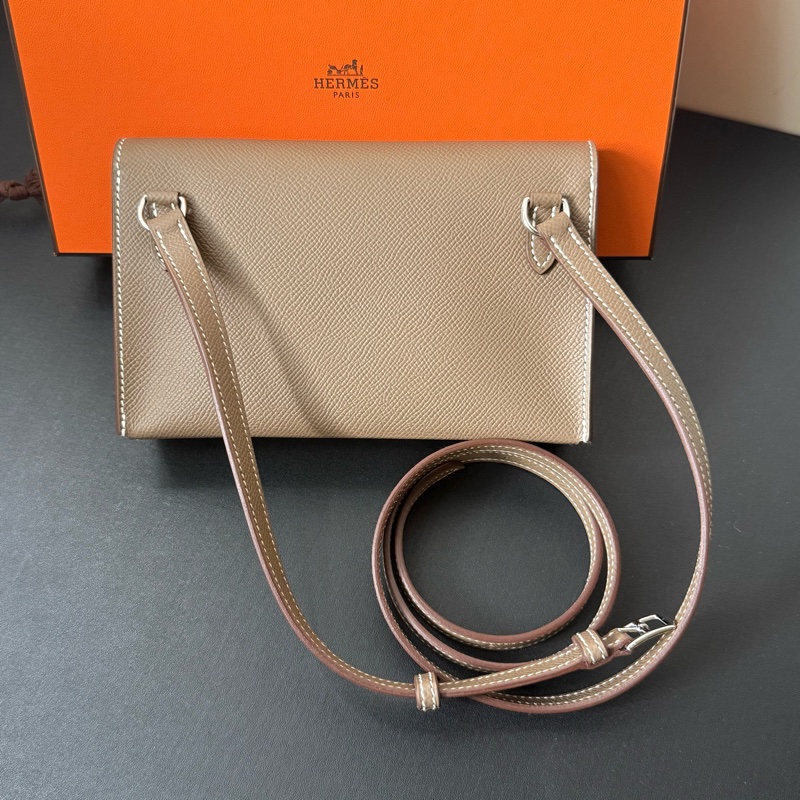 Hermes Snap Wallet Etoupe 大象灰 Epsom皮肩背包 k刻-1