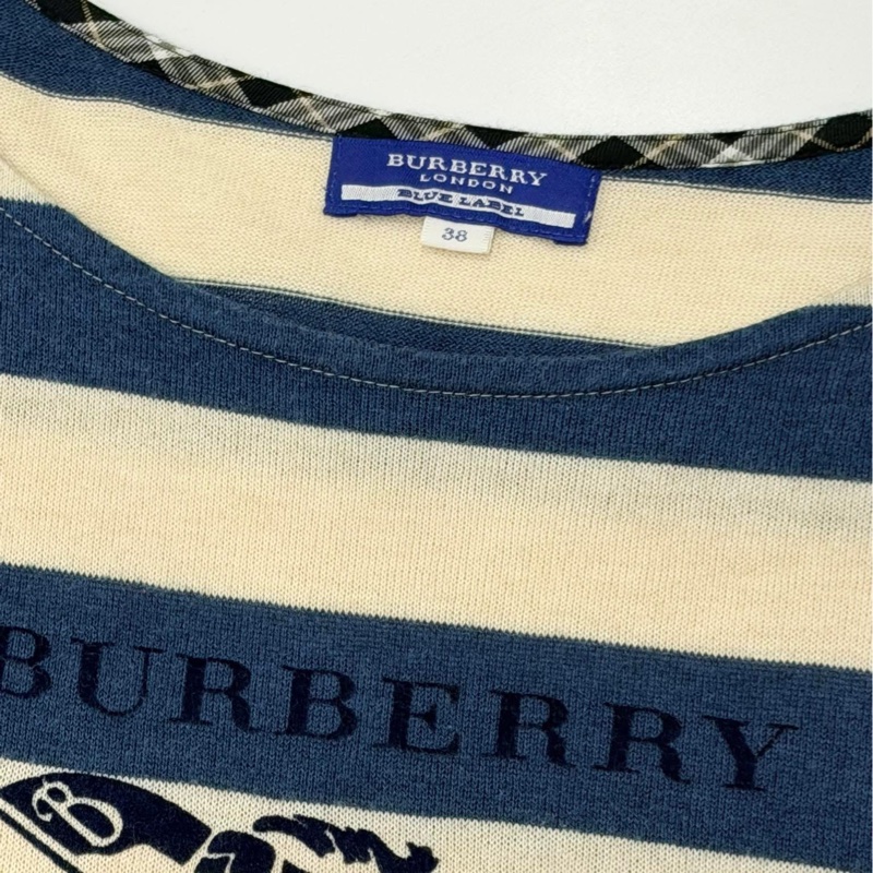BURBERRY 藍標 肩扣橫條大戰馬混毛上衣-8
