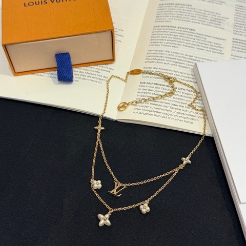 LV FLORAGRAM珍珠花花項鍊M00981