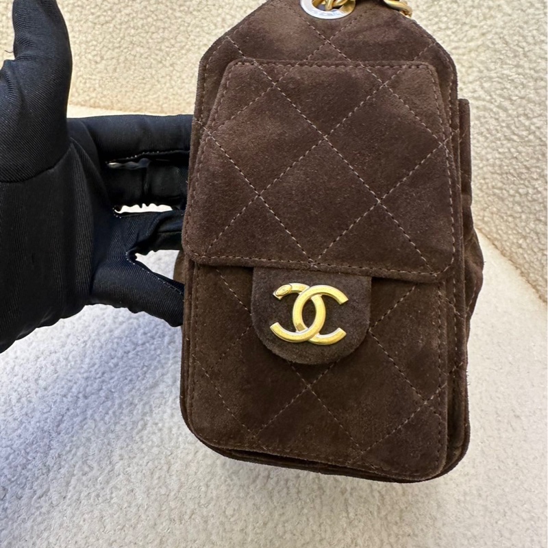 CHANEL香奈兒25 bag迷你 深棕麂皮 2026早春系列 腋下包 熱門款 購於26年1月-2