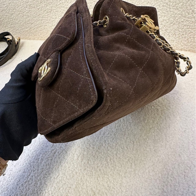CHANEL香奈兒25 bag迷你 深棕麂皮 2026早春系列 腋下包 熱門款 購於26年1月-3