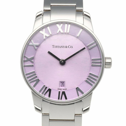 蒂芙尼 Atlas 手錶，不銹鋼材質，石英機芯，近期已翻新，女士手錶。