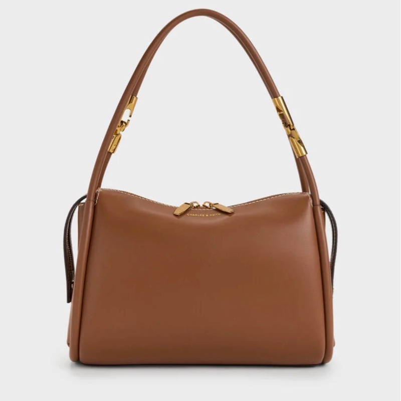 CHARLES & KEITH  Lyla 肩背包 - 巧克力-0