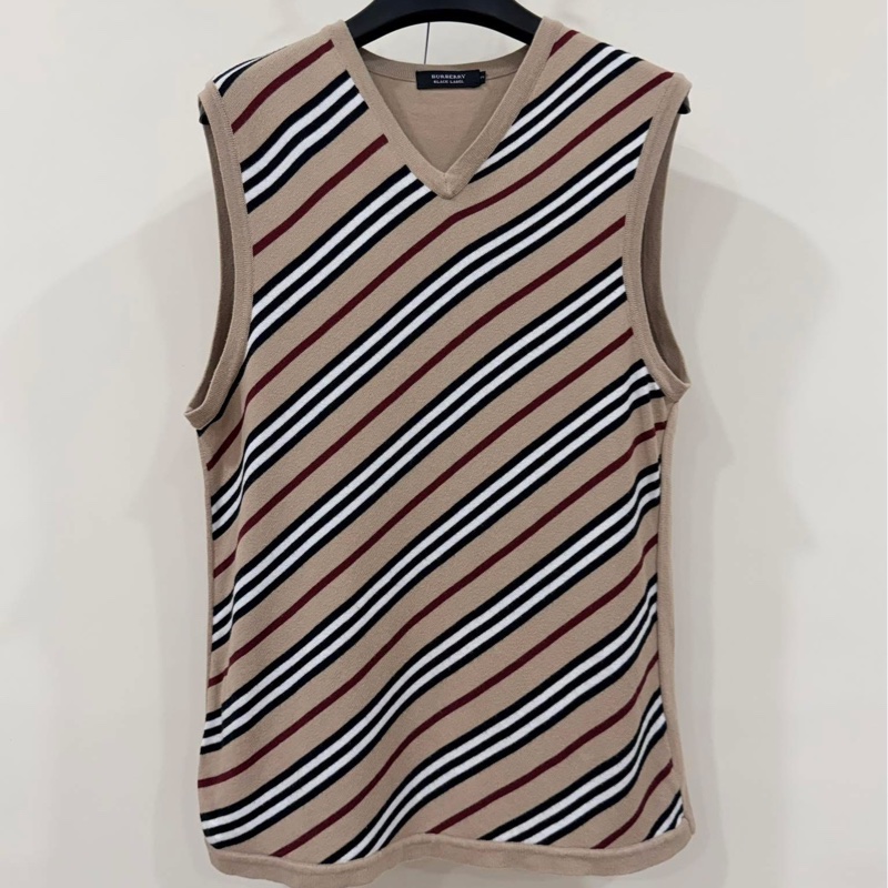 BURBERRY 黑標 大戰馬條紋經典色針織背心-2