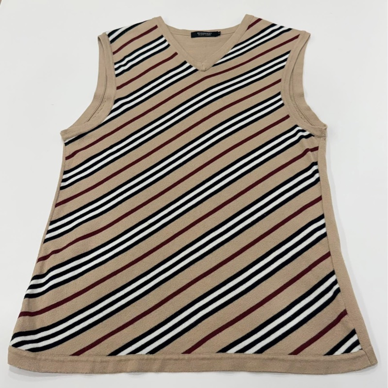 BURBERRY 黑標 大戰馬條紋經典色針織背心-7