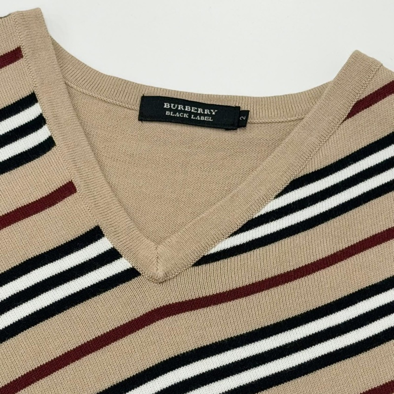 BURBERRY 黑標 大戰馬條紋經典色針織背心-8
