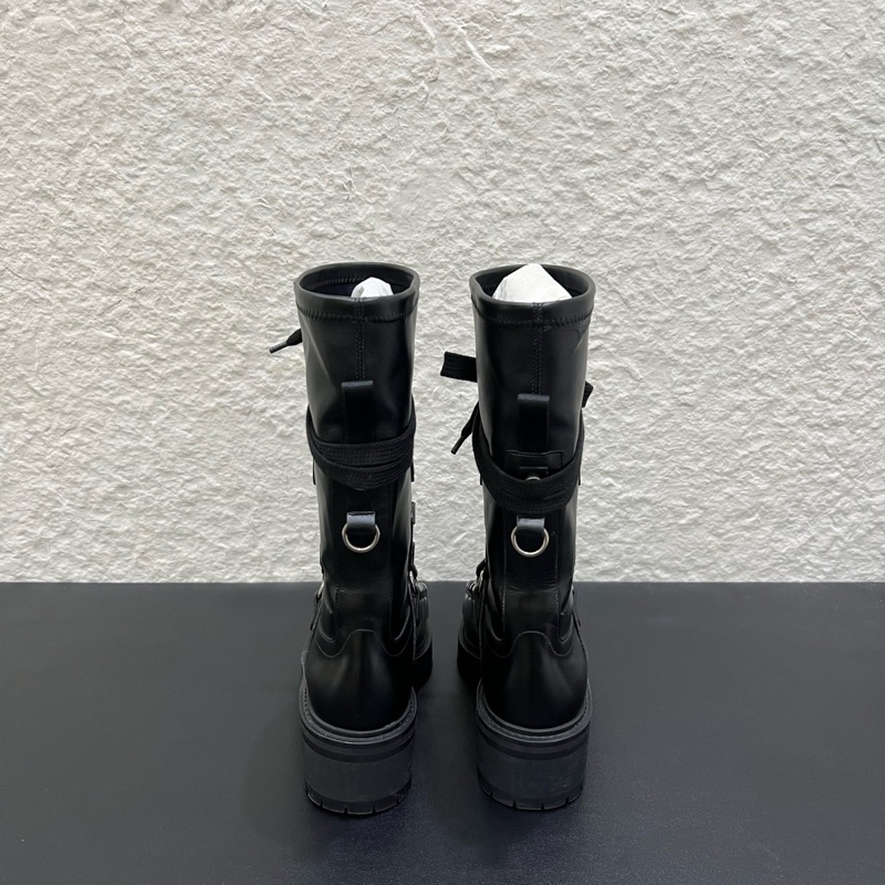 98新️Dior迪奧D-Fight系列系帶短靴女款 黑色 35碼-1