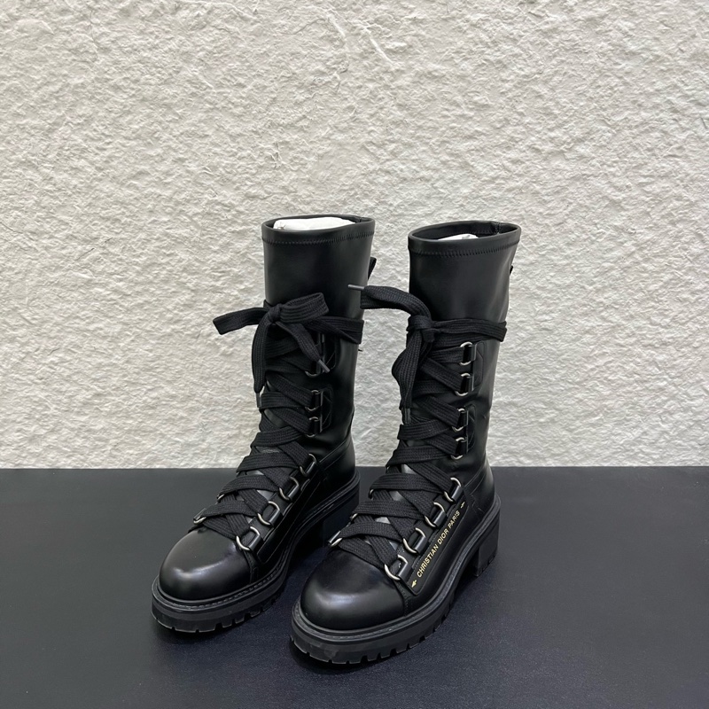 98新️Dior迪奧D-Fight系列系帶短靴女款 黑色 35碼-2