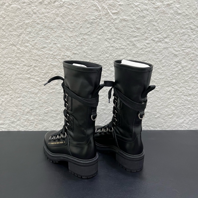 98新️Dior迪奧D-Fight系列系帶短靴女款 黑色 35碼-4