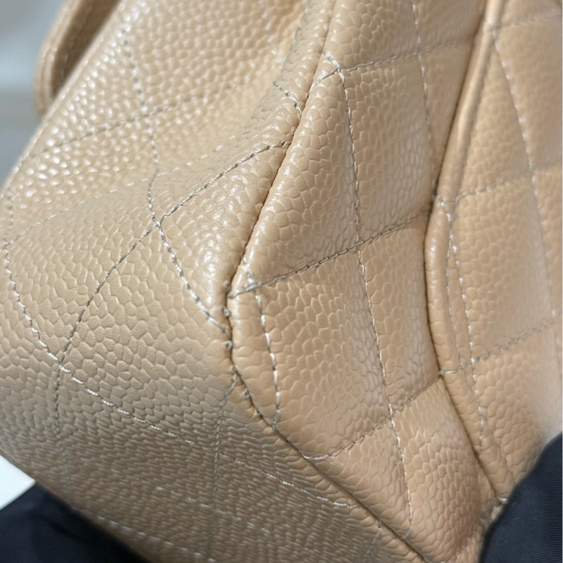 Chanel香奈兒CF小號+奶茶色荔枝紋牛皮+金扣鏈條包+芯片款-8