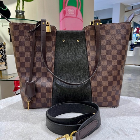 路易威登/LV 棋盤格拼黑色 Jersey托特包手提單肩斜挎包