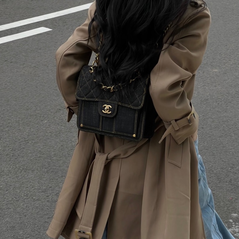 Chanel 絕版牛仔後背包-0
