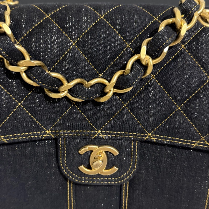 Chanel 絕版牛仔後背包-5