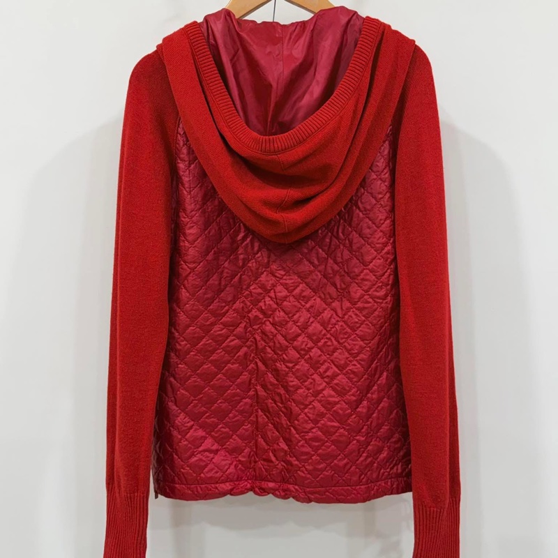 BURBERRY GOLF 連帽針織拼接衍縫字母束口拉鏈-2