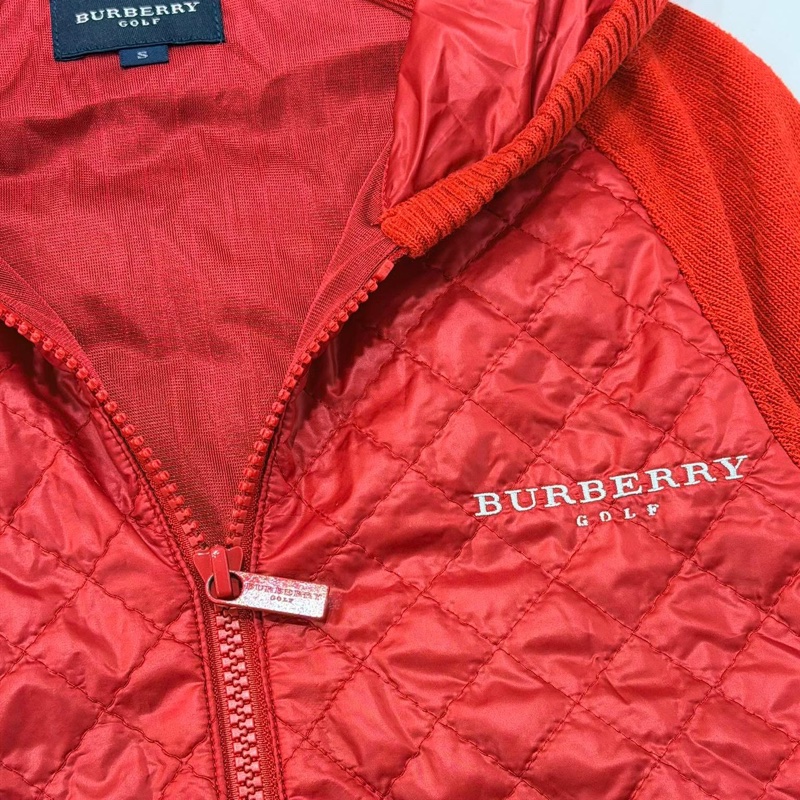 BURBERRY GOLF 連帽針織拼接衍縫字母束口拉鏈-3