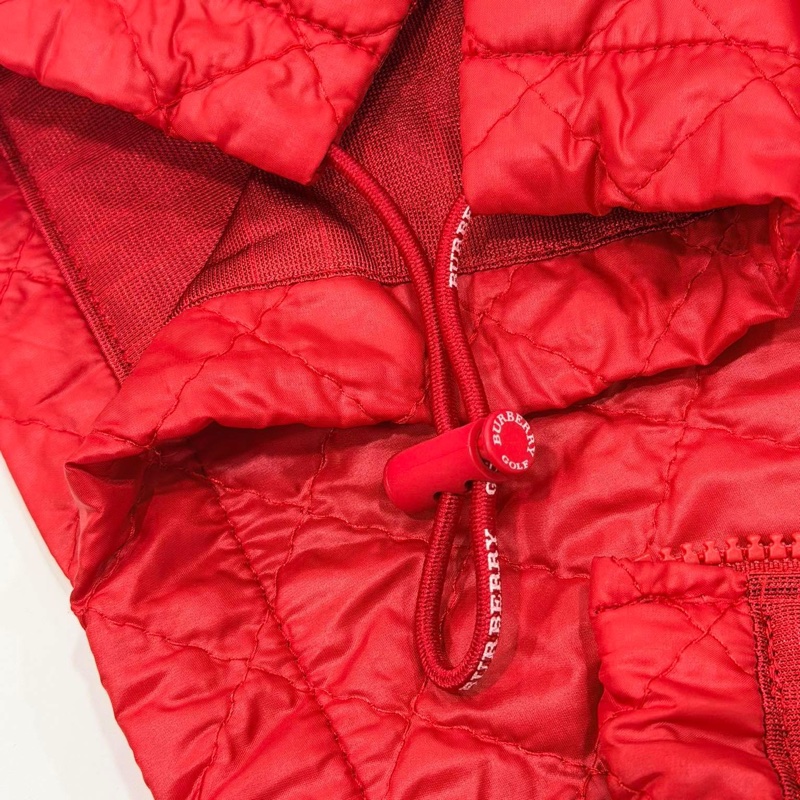 BURBERRY GOLF 連帽針織拼接衍縫字母束口拉鏈-6