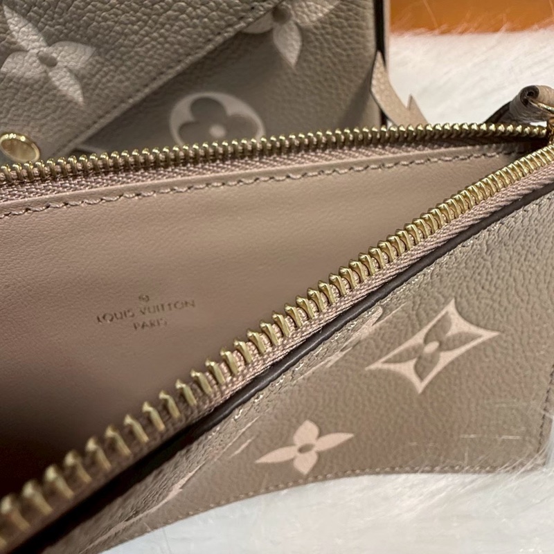 Louis Vuitton Monogram Empreinte 皮革斜背鏈帶包 肩背包Félicie Pochette M82610 斑鳩灰色 / 奶油色-10
