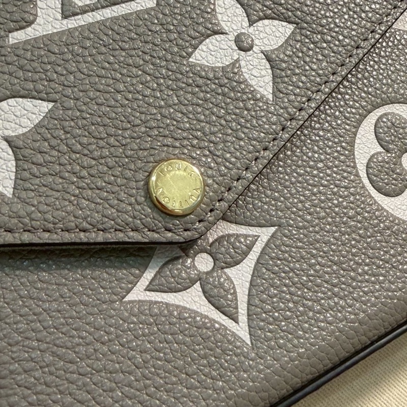 Louis Vuitton Monogram Empreinte 皮革斜背鏈帶包 肩背包Félicie Pochette M82610 斑鳩灰色 / 奶油色-14