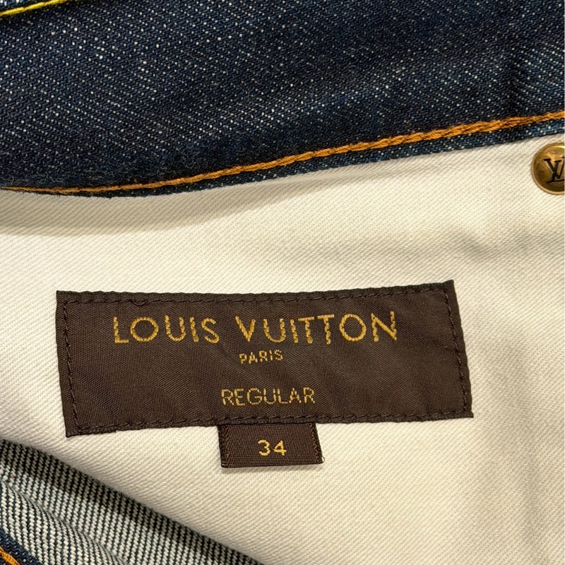 LV刺繡logo牛仔褲-3