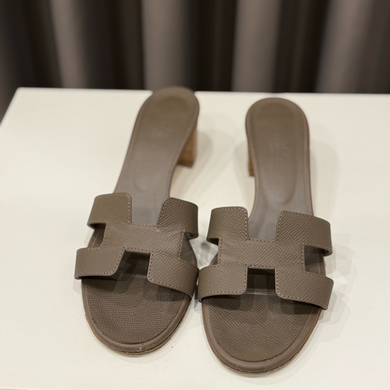 Hermes愛馬仕 經典oasis粗根涼鞋38半-1