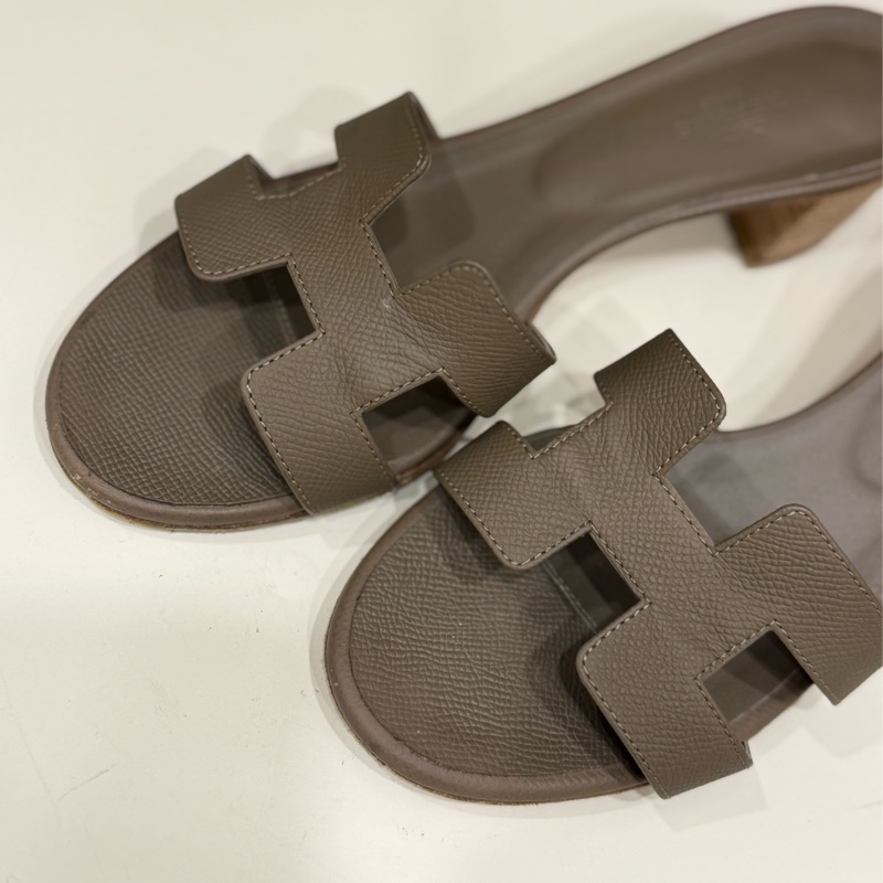 Hermes愛馬仕 經典oasis粗根涼鞋38半-3