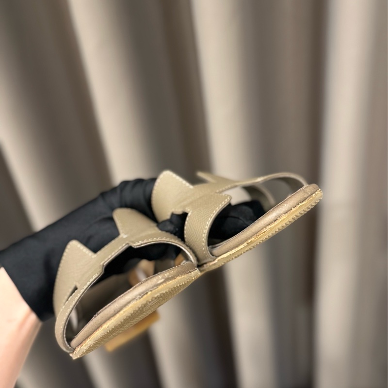 Hermes愛馬仕 經典oasis粗根涼鞋38半-5