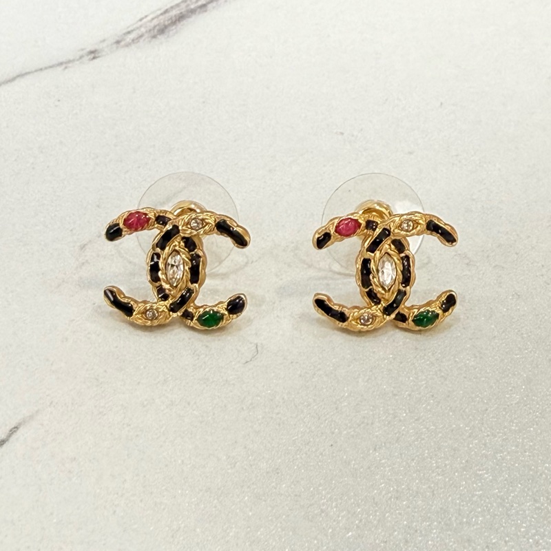 Chanel 20年限定 彩石復古耳環-4