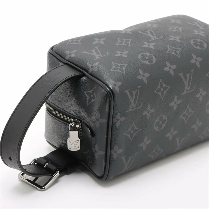 路易威登男士RFID防護Monogram Eclipse收納櫃洗漱包皮革副手包手提包-3