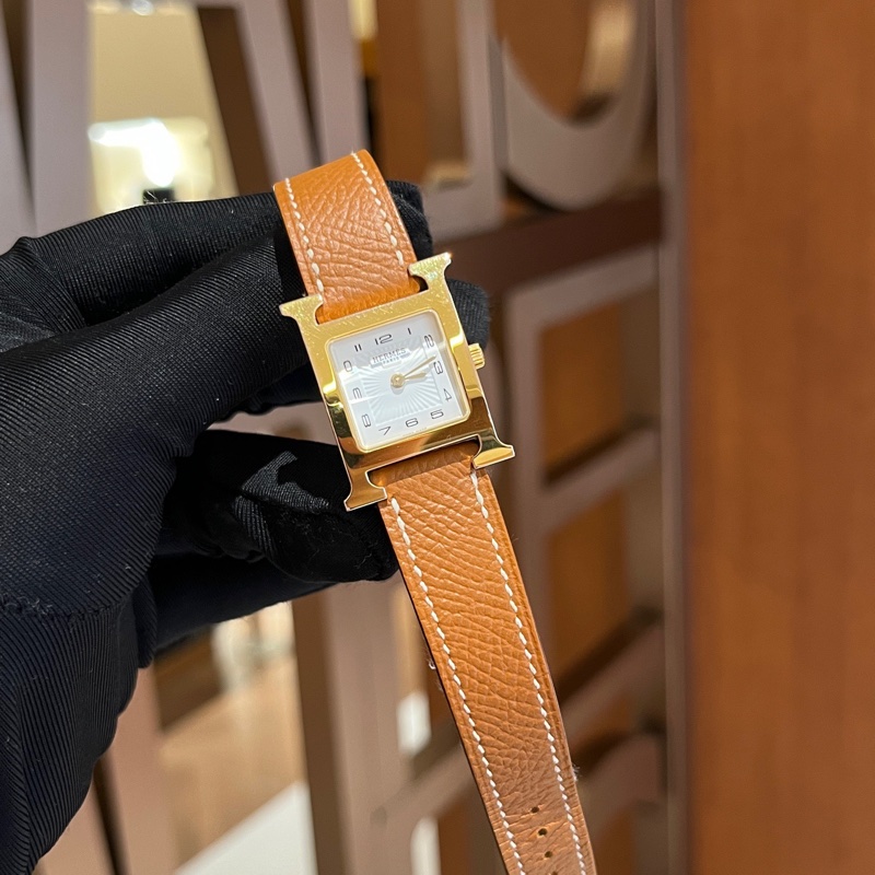Hermes • Heure H 金棕金石英腕錶 21 附盒-1