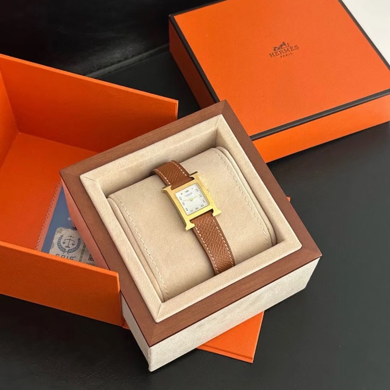 Hermes • Heure H 金棕金石英腕錶 21 附盒-3