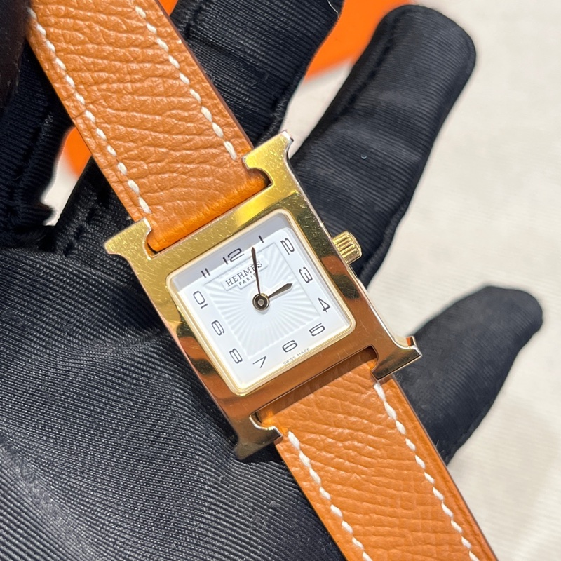 Hermes • Heure H 金棕金石英腕錶 21 附盒-8