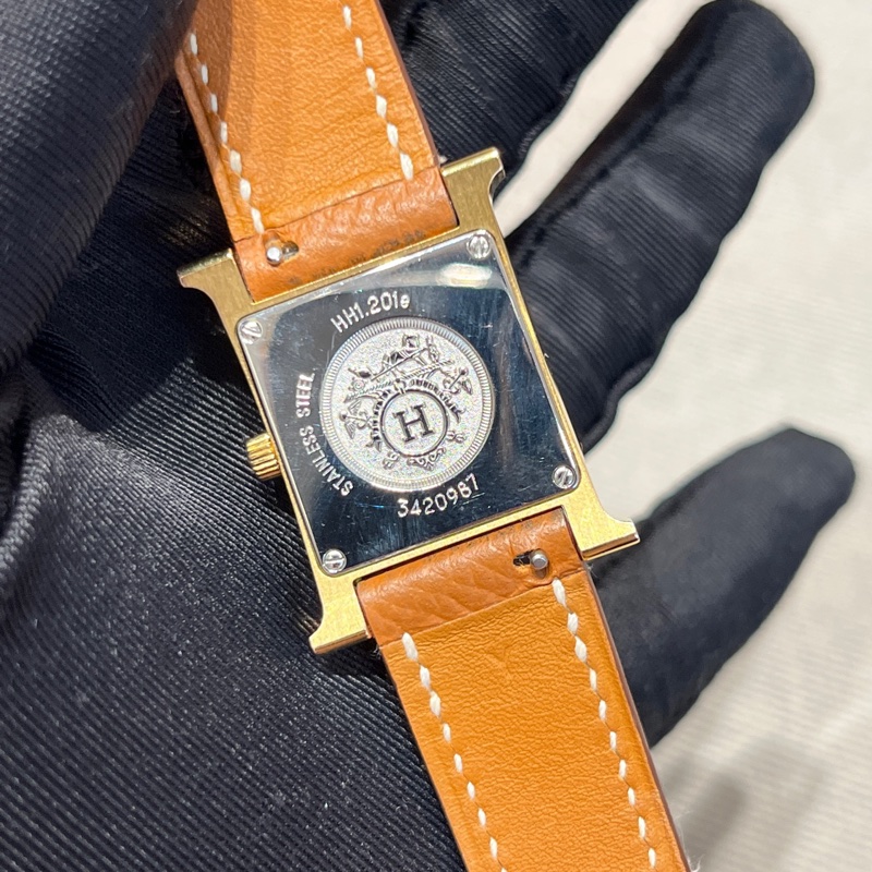 Hermes • Heure H 金棕金石英腕錶 21 附盒-11