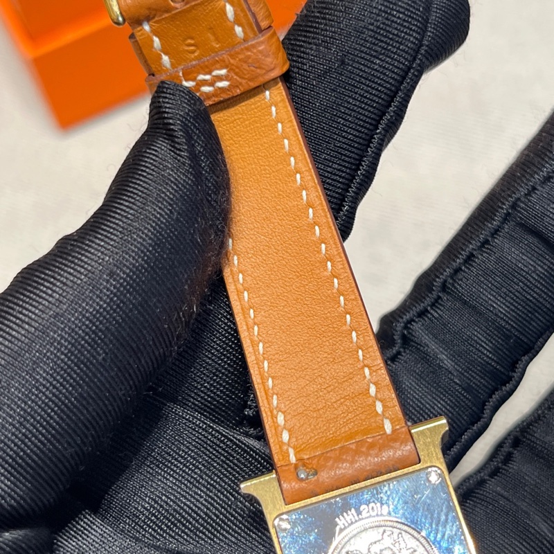 Hermes • Heure H 金棕金石英腕錶 21 附盒-12