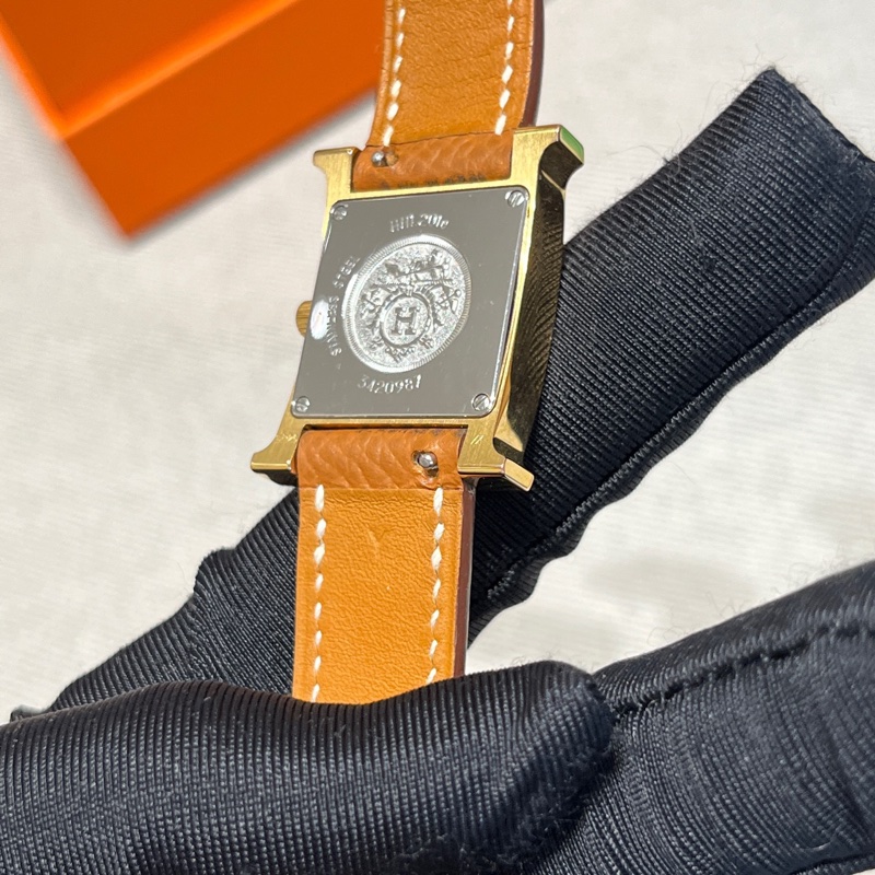 Hermes • Heure H 金棕金石英腕錶 21 附盒-19