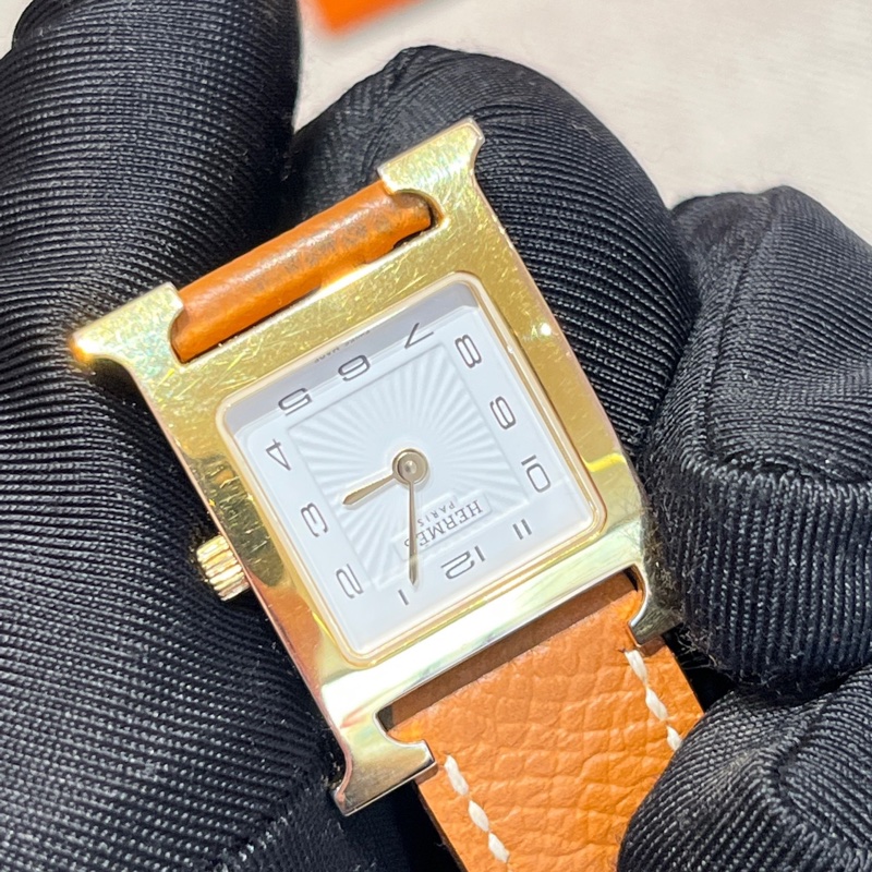 Hermes • Heure H 金棕金石英腕錶 21 附盒-21