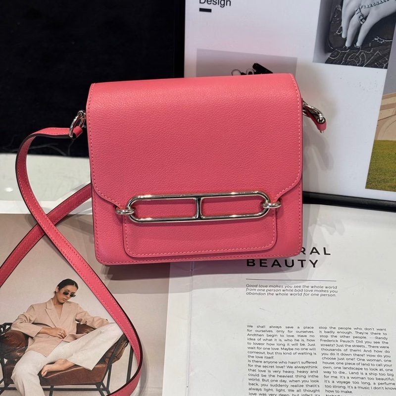Hermes • Mini Roulis 19 K4夏日粉銀釦 Swift皮 大全配附購證-0